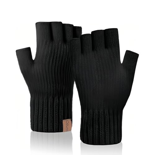 Handschuhe Herren Damen,Handschuhe ohne Finger Winter Warme,Thermo Strickhandschuhe,Winterhandschuhe Touchscreen,mit Weichem Innenfutter für Laufen Radfahren Freizeit Outdoor von NJCXOLA