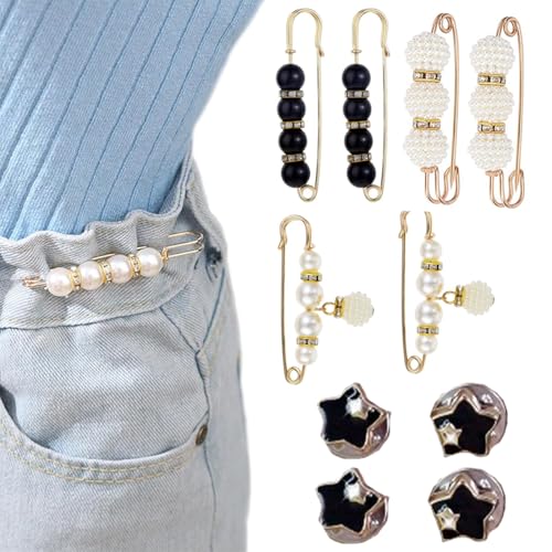 NJCXOLA 10 Stück Damen Brosche, Kleidung künstliche Perle Brosche, Sicherheitsnadel Brosche, Pin Pullover Schal Clip Brosche für Hosen, Kleider, Röcke, Pullover von NJCXOLA