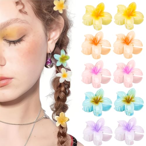 NJCXOLA 10 Stück Mittlere Größe Haarklammer Blume, Haarspangen Damen, Niedliche Blumenförmige für Frauen Mädchen Haarstyling Zubehör, Flower Hair Clip für Dickes Haar von NJCXOLA