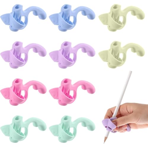 NJCXOLA 10 pcs Stifthalter Kinder Hilfe,Schreibhilfe für Stift Kinder Schreibhilfe Stifthaltung Griffhilfe Stift Kinder Stift,zufällige Farbe von NJCXOLA
