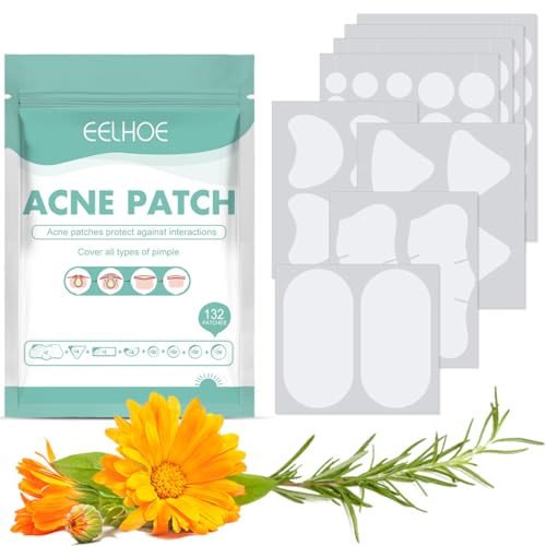 NJCXOLA 132 Stück Pimple Patches Pickel Patch Pickel Pflaster für weit verbreitete Akne Anti Pickel Patches Unsichtbarer Und Wasserdicht Absorptions Akne Patches Mehrere Größen von NJCXOLA