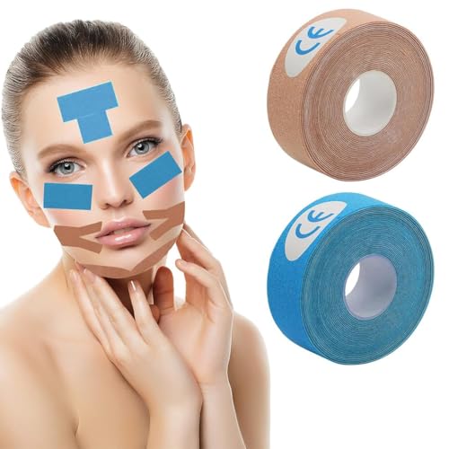 NJCXOLA 2 PCS Face Tape - Anti Wrinkle Plasters - Wrinkle Patch - Lifing Pads - Facial Patches für Stirn Zornesfalte Auge Nasenlinien - 2.5CM*5M von NJCXOLA