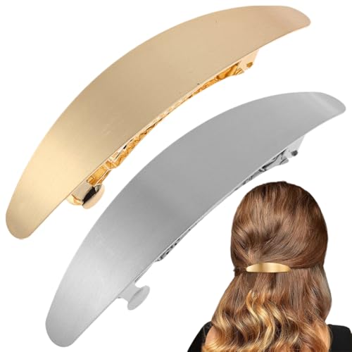 NJCXOLA 2 Stück Französische Haarspangen Damen, Damen Haarspange,Dutt Haarspange Metall Haarhalter Clips Minimalistische Haarspangen Dekorativer Haarschmuck für Frauen und Mädchen von NJCXOLA