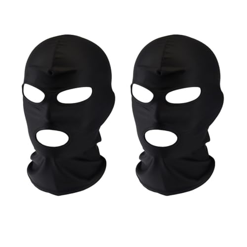 NJCXOLA 2 pcs Balaclava - 3-Loch airsoft maske, motorrad sturmhaube, Multifunktionsmaske, Skimütze für Motorrad und Fahrrad von NJCXOLA