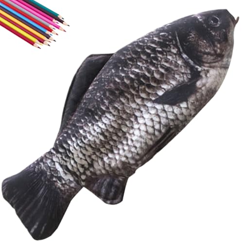 NJCXOLA Federmäppchen Kinder, Fisch Geformt Federmäppchen Neuheit Fisch Federbeutel Fisch Geldbörse Lustige Federmäppchen mit Gepolstertem Dickschaum Futter Fisch Geschenke für Schule Klassenzimmer von NJCXOLA