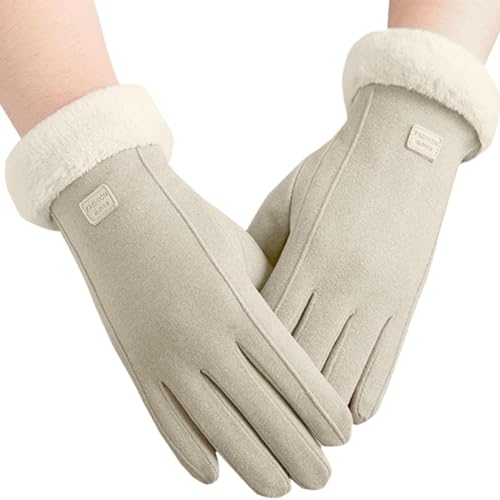 NJCXOLA Handschuhe Damen Winter mit Fleecefutter,Touchscreen Warme Weich Strickhandschuhe,Thermo Winterhandschuhe Frauen von NJCXOLA