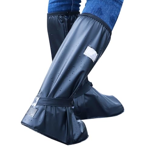 Schuhüberzieher Wasserdicht Regenüberschuhe Waschbar Wiederverwendbare Regenschuhe Faltbare Regenstiefel-Schuhabdeckung Rutschfest Reflektor Regenausrüstung für Männer Frauen von NJCXOLA