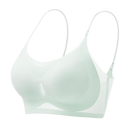 Damen BH Ultradünner Sommer Komfort BH Eisseide in Übergröße,Ultradünner Eisseiden BH,Ice Silk Air Bra mit herausnehmbaremAtmungsaktiver und Leichter,Nahtloser BH für Schlafen Yoga (Light Blue, XXXL) von NJGRAE