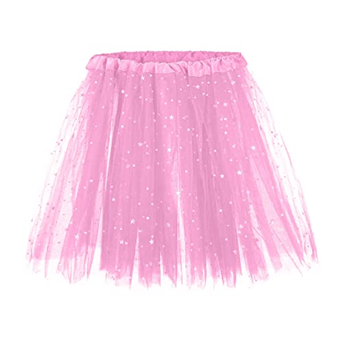 Damen Kurz Retro Rock Hohe Taille Tutu Rock Tüllrock Petticoat 50er Tutu Unterrock Tütü Tüllrock Ballettrock Tütü Minirock Prinzessin Tüllrock für Party Mädchen Tutu Röcke Für Mädchen von NJGRAE