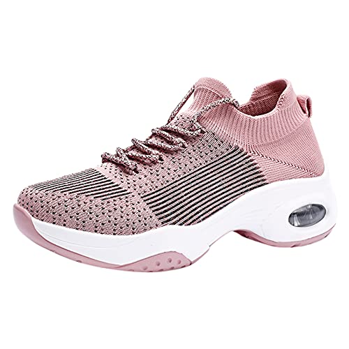 Damen Laufschuhe Turnschuhe Tennis Schuhe Mesh Volleyballschuhe Frauen Outdoor Mesh Einfarbig Sportschuhe Runing Atmungsaktive Schuhe Turnschuhe Rosa von NJGRAE