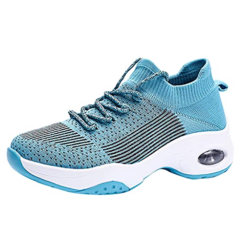 Damen Sportschuhe Turnschuhe Tennis Schuhe Beiläufige Laufschuhe Frauen Outdoor Mesh Einfarbig Sportschuhe Runing Atmungsaktive Schuhe Turnschuhe Blau von NJGRAE