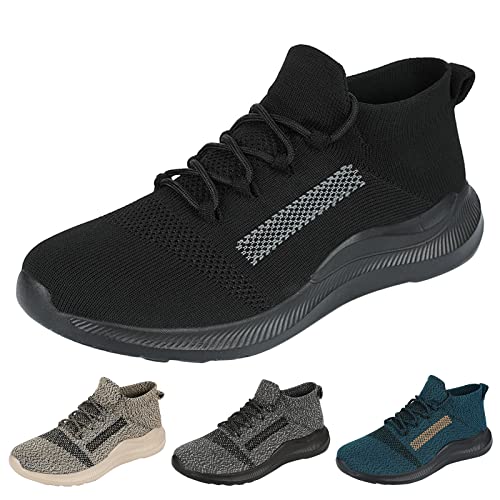 NJGRAE Damen Sneakers Sportschuhe Walkingschuhe Bequeme Turnschuhe Mode Herbst Frauen Sportschuhe Flache Leichte Fliege Gewebte Mesh Atmungsaktive Elastische Schnürung Bequem Damenschuhe Weite H 38 von NJGRAE