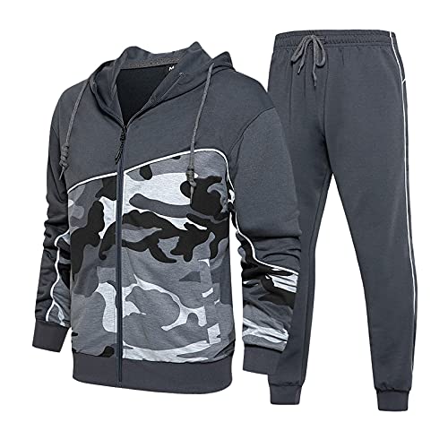 NJGRAE Herren Jogginganzug Sportanzug 2-Teiliges Outfit Sport Set Herren Jogging Anzug Herren Sportanzug Herren Hoodie-Sporthose Herren Jogging-Anzug von NJGRAE