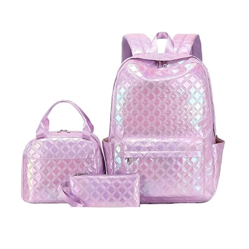 NJIEzhao 3-teiliges Set Schultaschen for Mädchen Schulrucksack Kinder Wasserdichter Rucksack Schultaschen Set(Color8) von NJIEzhao