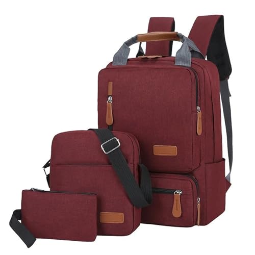 NJIEzhao Laderucksack Herren Große Kapazität Wasserdichter Computer Dreiteiliger Multifunktions-Schulranzen for Schüler Schultaschen Set(Color 3) von NJIEzhao