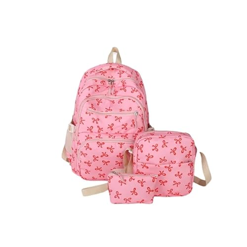 NJIEzhao Leichter Rucksack mit großer Kapazität und Zwei Schultergurten for Reisende College-Mädchen Schultaschen Set(Rose Red) von NJIEzhao