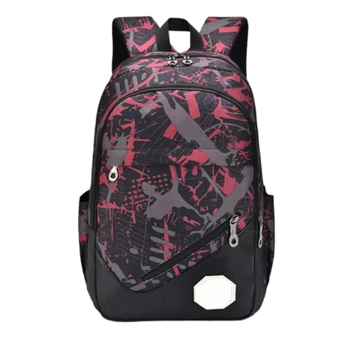 NJIEzhao Schule Bapa for Jungen und Mädchen Student Buch Tasche Kinder Reisen Urlaub SLE Wandern Schultaschen Set(Red only Backpack) von NJIEzhao