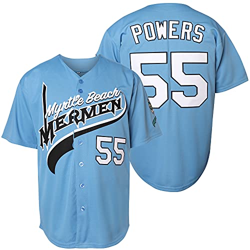 NJKA Kenny Powers #55 Baseball Trikot Shirt Eastbound and Down Movie Baseball Jersey Genäht - Blau - X-Groß von NJKA