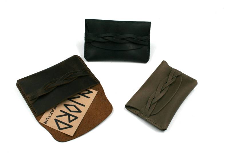 Leder Visitenkartenetui Ec-Karten Etui Ausweis Hülle Kartenetui Kartenhülle Geldbörse Portmonee Flap Wallet Pull-Up Verschiedene Farben von NJORDLedermanufaktur