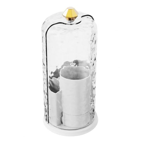 NJTHNTJR Aufbewahrungsbox für Make-Up-Pinsel mit Transparentem Deckel, Großes Fassungsvermögen, Um 360 Grad Drehbarer Make-Up-Pinselhalter, Acryl-Organizer A von NJTHNTJR