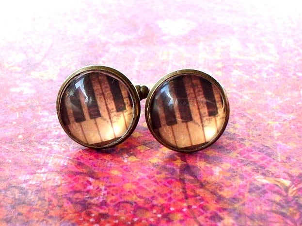20% Sale - 16 Mm Alte Vintage-Look Klaviertasten Musik Manschettenknöpfe, Herren Accessoires, Perfekte Geschenkidee von NJsDreamBoxes