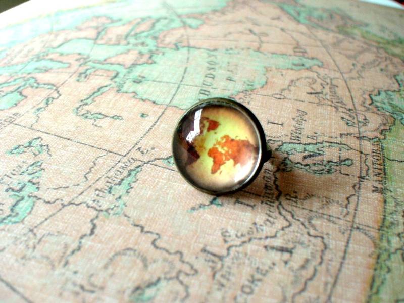 20% Off -Alte Weltkarte Vintage Stil Ring, Alte Mode, Geschenkidee 20% Off -Alte Weltkarte Vintage Stil Ring, Alte Mode, Geschenkidee von NJsDreamBoxes