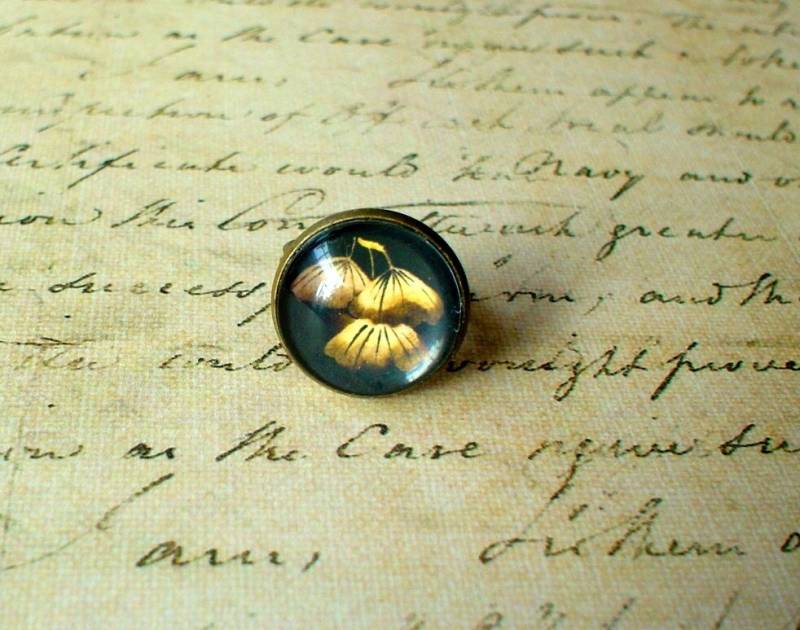 20% Off -Ginkgo Blätter Schwarz Und Gelb Gold Ring, Morden Natural, Geschenkidee 20% Off -Ginkgo Blätter Schwarz Und Gelb Gold Ring, Morden Natural, Geschenkidee von NJsDreamBoxes