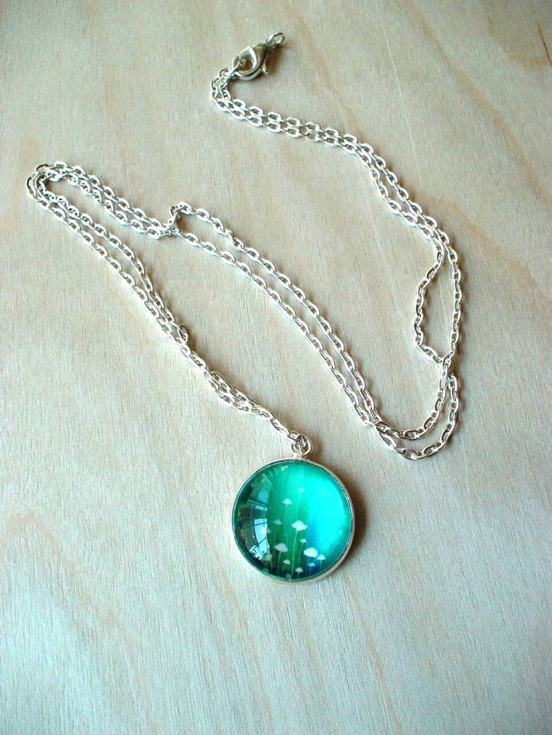 20% Off - Leuchtende Anhänger Halskette, Teal Grün Tolles Geschenk Für Sie von NJsDreamBoxes