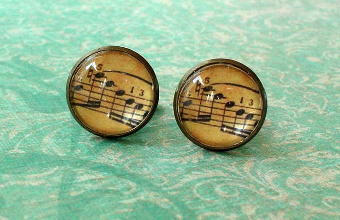 20% Sale - 16 Mm Alte Vintage Musik Partitur Manschettenknöpfe, Notenblätter, Herren Accessoires, Perfekte Geschenkidee von NJsDreamBoxes