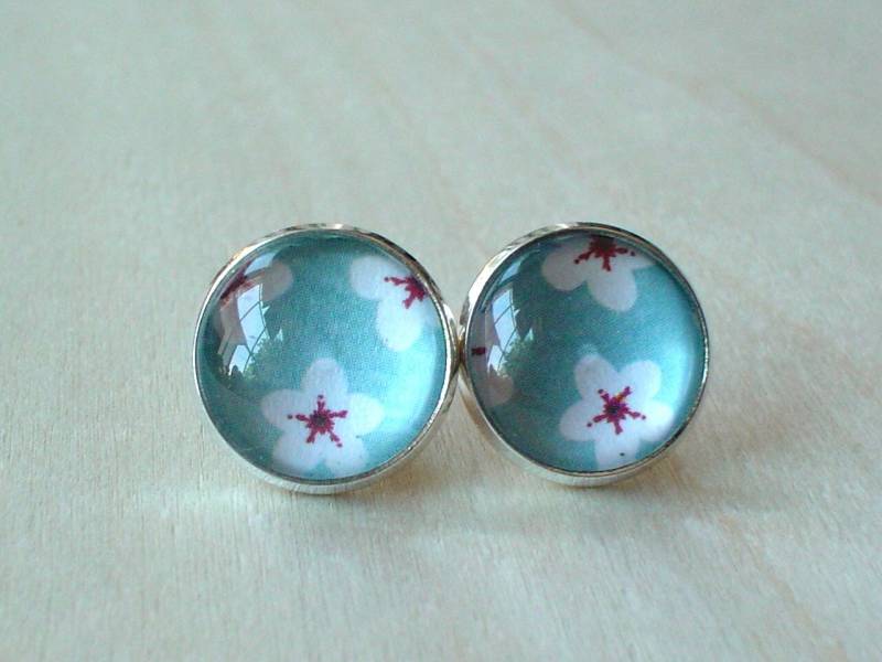Blau Weiße Blume Ohrstecker, Flora Ohrstecker, Geschenk Für Sie Blau Weiße Blume Ohrstecker, Flora Ohrstecker, Geschenk Für Sie von NJsDreamBoxes