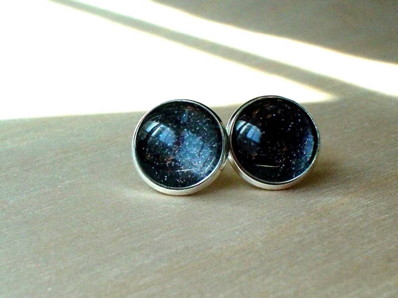 Glitzernde Cosmos Schwarze Cabochon Ohrstecker/Toll Für Party, Schönes Geschenk Sie Glitzernde Cosmos Schwarze Cabochon Ohrstecker/Toll Für Party, Schönes Geschenk Sie von NJsDreamBoxes