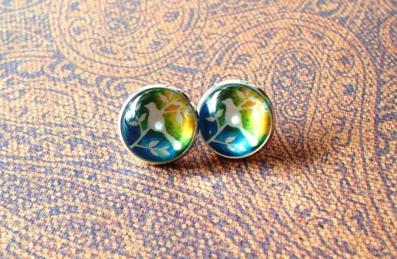 Mehrfarbige Vogel Und Baum Ohrstecker, Elegante Geschenkidee Mehrfarbige Vogel Und Baum Ohrstecker, Elegante Geschenkidee von NJsDreamBoxes