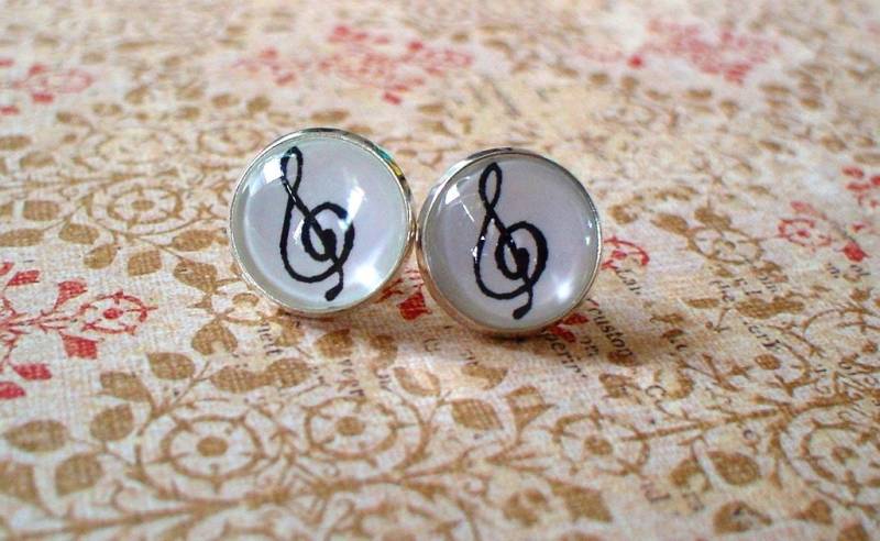 Schwarz-Weiß Musik Symbole Zeichen, Ohrring Post, Niedliche Geschenkidee Schwarz-Weiß Musik Symbole Zeichen, Ohrring Post, Niedliche Geschenkidee von NJsDreamBoxes