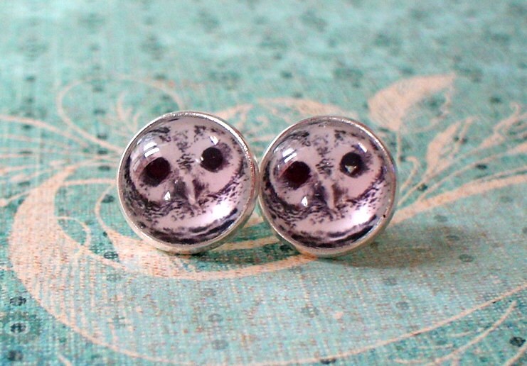 Schwarze Und Weiße Eulen Ohrstecker, Süßes Geschenk, Glasohrstecker Schwarze Und Weiße Eulen Ohrstecker, Süßes Geschenk, Glasohrstecker von NJsDreamBoxes