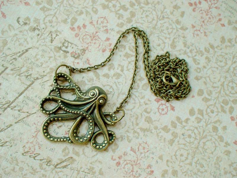 Vintage Bronze Oktopus Halskette, Geschenkidee Vintage Bronze Oktopus Halskette, Geschenkidee von NJsDreamBoxes