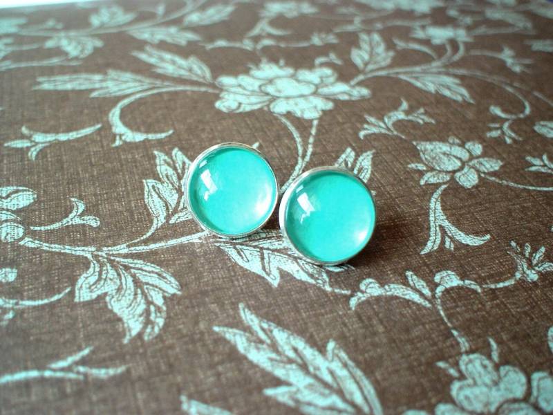 Zierliche Ohrstecker, Blau Grün Ohrstecker, Geschenk Für Sie von NJsDreamBoxes