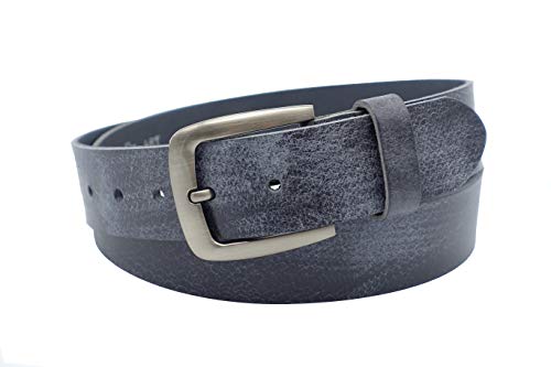 NK Belt GmbH 4cm echte Büffelleder Gürtel Navy Herren Jeans Leder Handgemacht 80cm-145 cm (100cm Gesamtlänge 110cm) von NK Belt GmbH