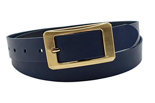 NK Belt GmbH Damen Ledergürtel, Anzug Jeans Gürtel, Made in Germany 3cm #G-13 (Blau, 105cm Gesamtlänge 120cm) von NK Belt GmbH