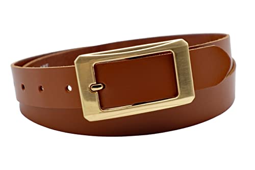 NK Belt GmbH Damen Ledergürtel, Anzug Jeans Gürtel, Made in Germany 3cm #G-13 (Cognac, 110cm Gesamtlänge 125cm) von NK Belt GmbH