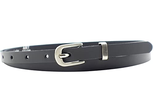 NK Belt GmbH Damen Ledergürtel aus Rindsleder, Made in Germany, Anzug Jeans Gürtel 12mm schmal #MR-19 (Grau, 110cm Gesamtlänge 125cm) von NK Belt GmbH