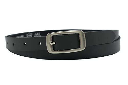 NK Belt GmbH Damen Ledergürtel aus Rindsleder, Made in Germany, Anzug Jeans Gürtel 2cm schmal #SD-08A (Grau, 100cm Gesamtlänge 115cm) von NK Belt GmbH