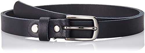 NK Belt GmbH Damen Ledergürtel aus Rindsleder schwarz, Made in Germany, Anzug Jeans Gürtel 2cm schmal #SR-07 (100cm Gesamtlänge 115cm) von NK Belt GmbH