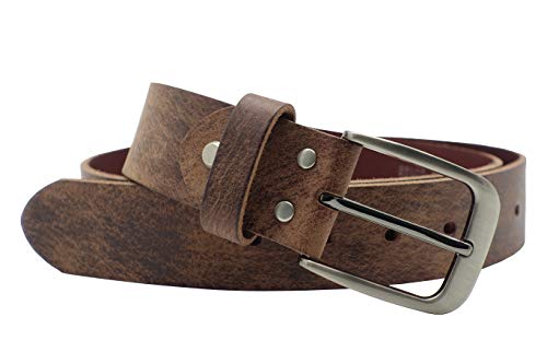 NK Belt GmbH Handgemachter Herren Ledergürtel aus Büffelleder braun, Made in Germany, Anzug Jeans Gürtel 38mm #HB-02 (115cm Gesamtlänge 130cm) von NK Belt GmbH