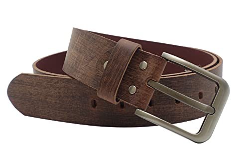 NK Belt GmbH Handgemachter Herren Ledergürtel aus Büffelleder braun, Made in Germany, Anzug Jeans Gürtel 43mm #HBM-04 (95cm Gesamtlänge 110cm) von NK Belt GmbH