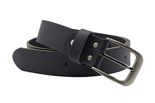 NK Belt GmbH Herren Ledergürtel aus Büffelleder schwarz, Made in Germany, Anzug Jeans Gürtel 38mm breit #BR-01 (100cm Gesamtlänge 115cm) von NK Belt GmbH