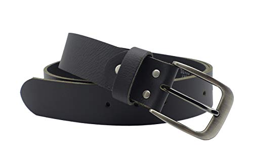 NK Belt GmbH Herren Ledergürtel aus Büffelleder schwarz, Made in Germany, Anzug Jeans Gürtel 38mm breit #BR-01 (125cm Gesamtlänge 140cm) von NK Belt GmbH