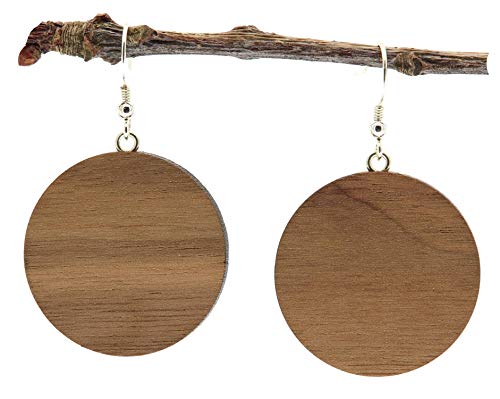 NaturSchatulle Holzohrringe Holzschmuck Kira Nussbaum I natürliche Ohrhänger Holz 925 Sterling Silber Ohrringe Damen Ohrschmuck von NaturSchatulle