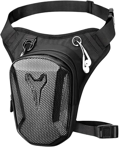 Motorrad-Beintasche mit Beingurt, Oberschenkeltasche für Damen und Herren, spritzwassergeschützte Motorrad-Beintaschen, stabile EVA-Motorrad-Tanktaschen, erweiterbare Aufbewahrung, taktische von NKFOOPDU