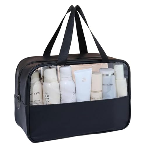 NKGWQ1 Stück Transparente Kulturtasche, wasserdichte, durchsichtige Make-up-Tasche aus Kunststoff, transparente Reise-Kulturtasche für Frauen und Mädchen NKGWQ1 Stück Transparente Kulturtasche, wasserdichte, durchsichtige Make-up-Tasche aus Kunststoff, transparente Reise-Kulturtasche für Frauen und Mädchen von NKGWQ