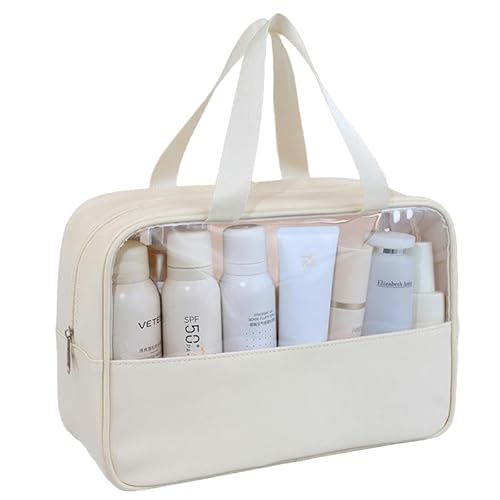 NKGWQ1 Stück Transparente Kulturtasche, wasserdichte, durchsichtige Make-up-Tasche aus Kunststoff, transparente Reise-Kulturtasche für Frauen und Mädchen NKGWQ1 Stück Transparente Kulturtasche, wasserdichte, durchsichtige Make-up-Tasche aus Kunststoff, transparente Reise-Kulturtasche für Frauen und Mädchen von NKGWQ